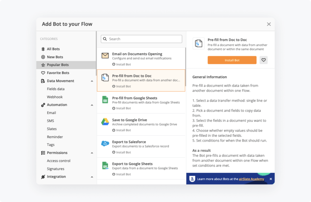 Work smart, not hard: How to add a Bot to your airSlate workflow