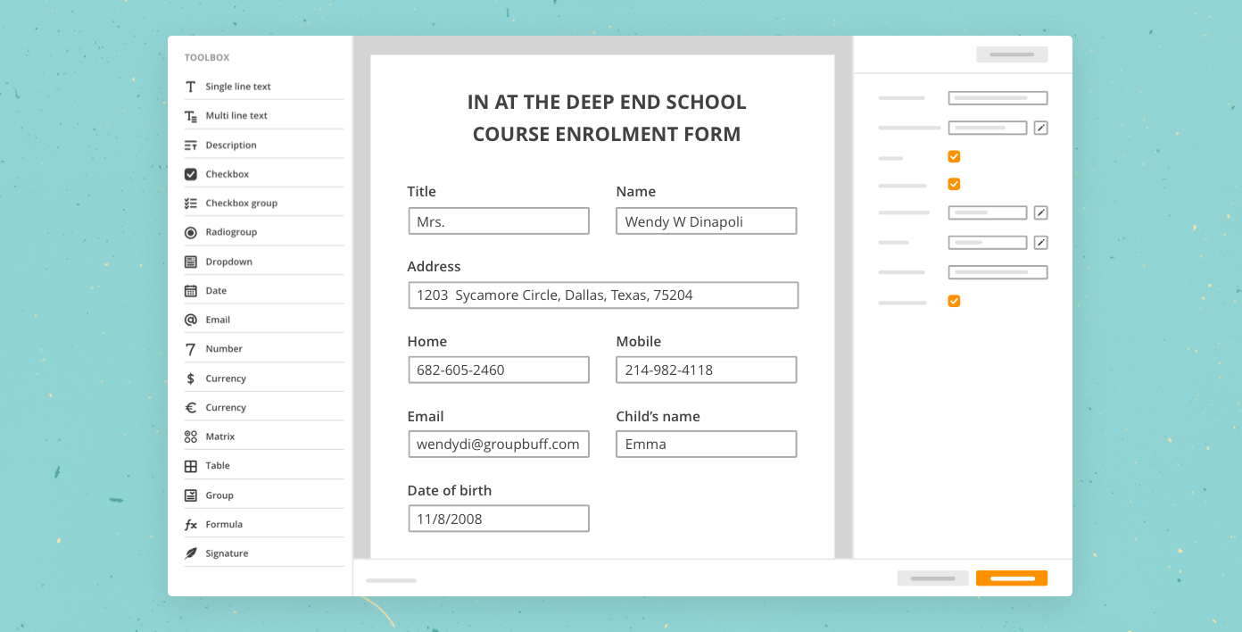 airSlate Enrolment Form 