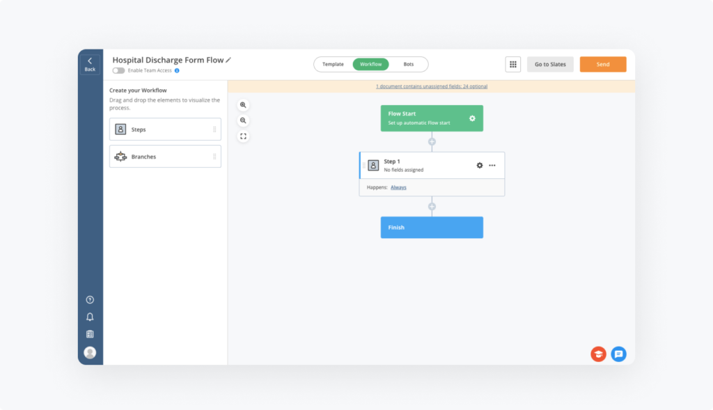 How to visualize the Hospital Discharge Form Flow in airSlate