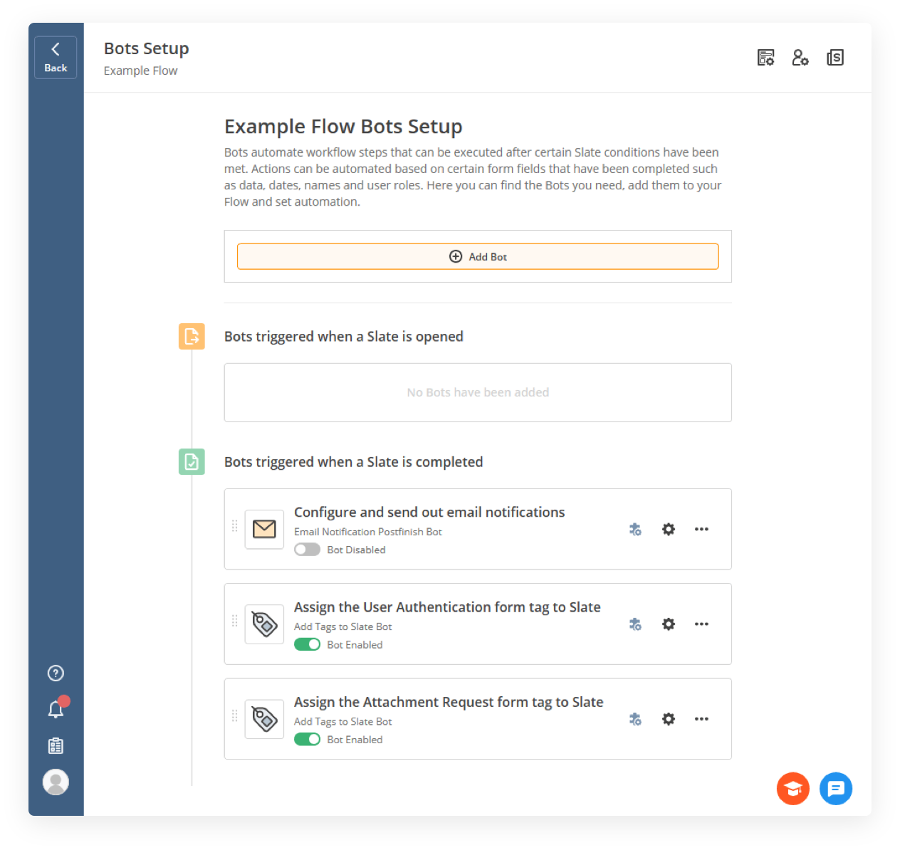 How to set up Bots in airSlate - example Flow 