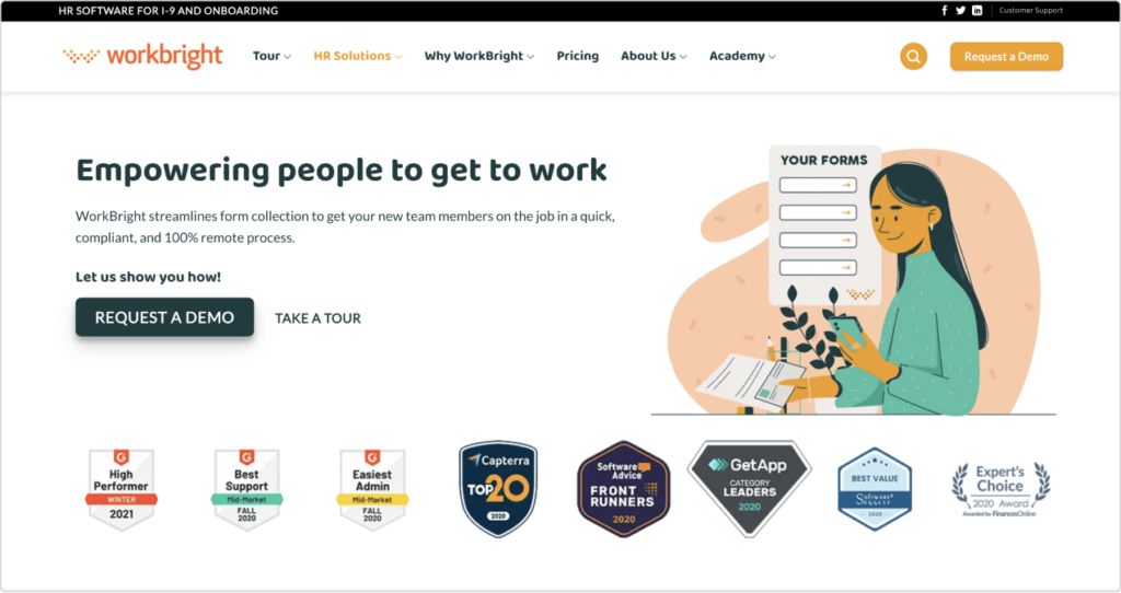 Workbright remote employee onboarding tool